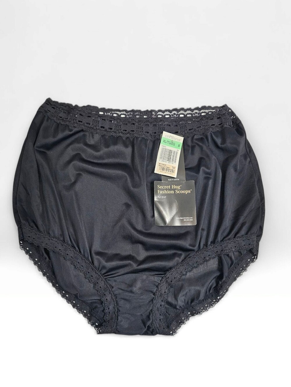 Vintage NWT OLGA's Christina Secret Hug Fashion Scoops Full Brief Black XL